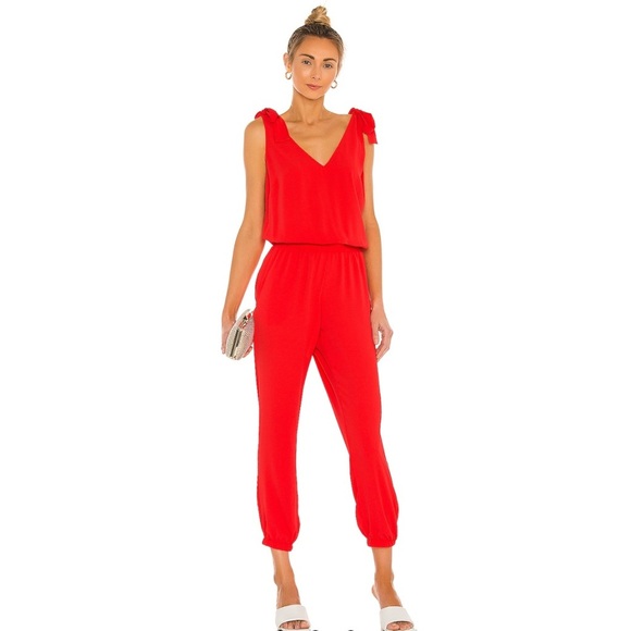 Amanda Uprichard Red Josephina Tracksuit Crimson romper romantic feminine large - Picture 1 of 10
